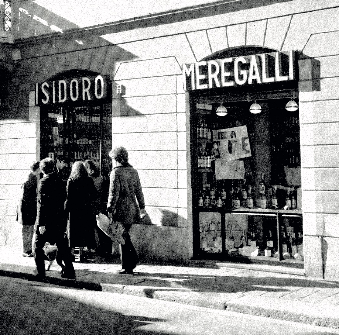 Foto storica dell'Enoteca Meregalli a Monza